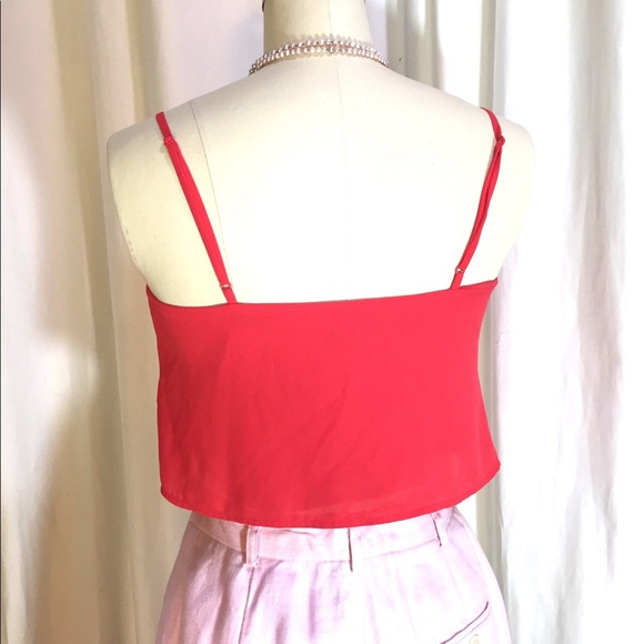 Cropped lined chiffon camisole top, XS - Picture 3 of 5